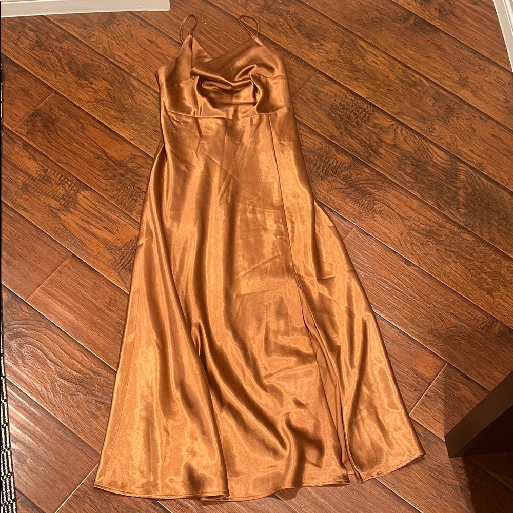 Copper Satin Dress